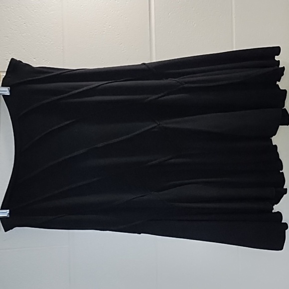 Black Pieced Fun Flowy Trumpet Flare Knit Skirt - Picture 8 of 8